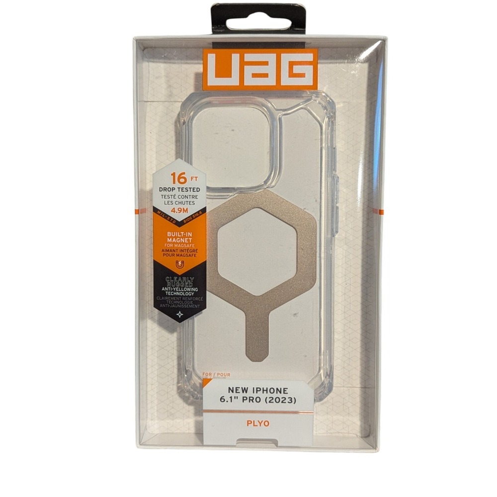 i3. UAG Plyo Series‎ MagSafe Case for Apple iPhone 15 Pro - Ice/Gold